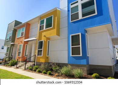 Colorful Row Homes In Austin, Texas