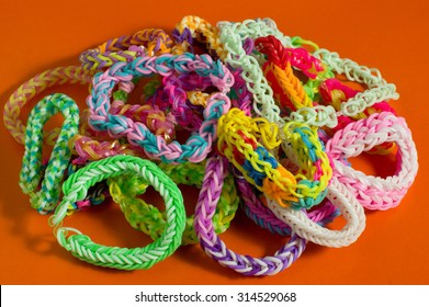 Many Elastic Bands Bracelets Over Grey Stock Photo (Edit Now) 341906873