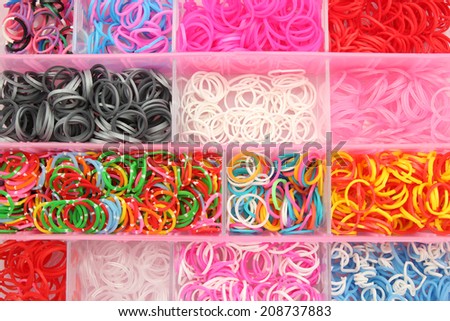 Colorful  rubber bands loom 