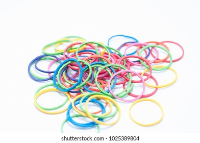 72 Rubber Band Ligation Images Stock Photos Vectors Shutterstock   Colorful Rubber Bands On White 260nw 1025389804 