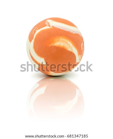 colorful rubber marble ball isolated on white background
