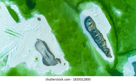 Colorful Salt Lake Landscape In Qaidam Basin, China