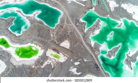 Colorful Salt Lake Landscape In Qaidam Basin, China