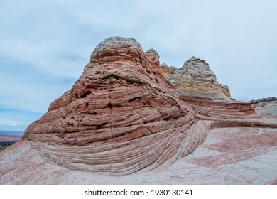 Colorful sandstone strata of White Pocket Vermilion Cliffs National Monument Grand Staircase near Coyote Buttes North, Paria, BLM, Kanab, Utah, USA