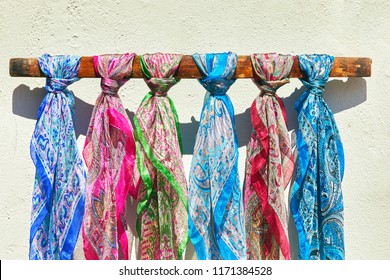 Colorful Scarves Made Of Silk