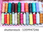 colorful sewing threads pattern ,texture .