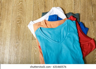 Colorful Shirts On Table