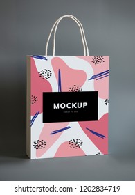 Colorful shopping paper bag mockup