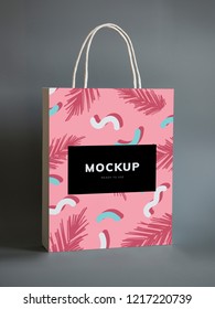 Colorful shopping paper bag mockup