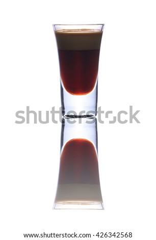 Colorful shot isolated on white background. Alcohol shooters