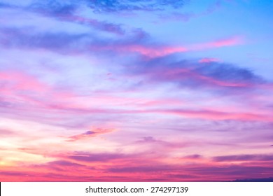 Colorful Of Sky With Clouds In The Evening