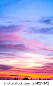 Colorful Of Sky With Clouds In The Evening