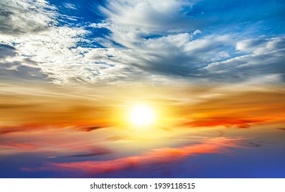 colorful sky with sun in clouds of altitude - Powered by Shutterstock