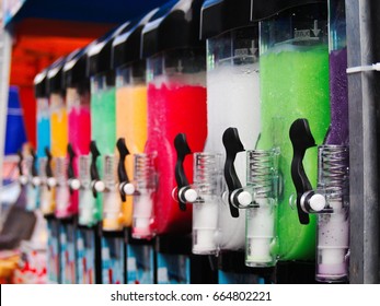 Colorful slushie machines
