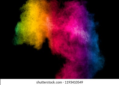 Colorful smoke on black background - Shutterstock ID 1193410549