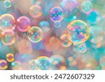 Colorful Soap Bubbles with Bokeh Effect