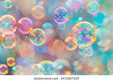 Colorful Soap Bubbles with Bokeh Effect - Powered by Shutterstock