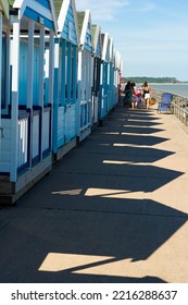 Colorful Southwold Beach Huts, Suffolk, England, Uk