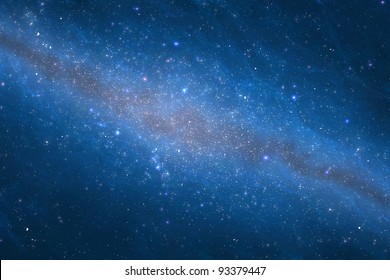 Colorful Space Shot Showing The Universe Milky Way Galaxy With Stars And Space Dust.