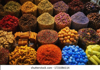 colorful spices on the Grand Souq in Dubai