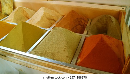 Colorful Spices For Sale In The Famous Manama Souq, Manama, Bahrain