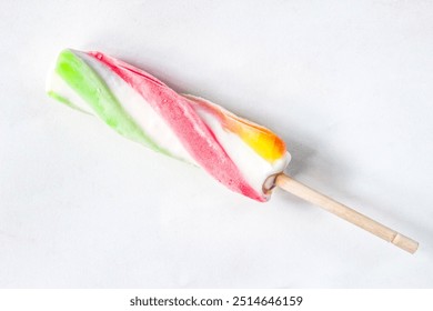 colorful spiral popsicle isolated on white background - Powered by Shutterstock