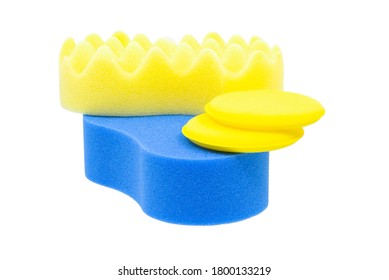 colorful  sponge  for cleaning car on white background closeup - Powered by Shutterstock