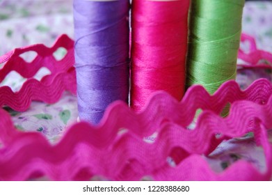 Colorful spools of thread
