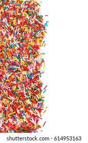 Colorful Sprinkles On A White Background