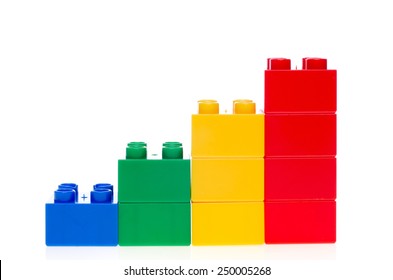 Plastic Building Blocks Isolated On White Stock Photo 99967337 ...