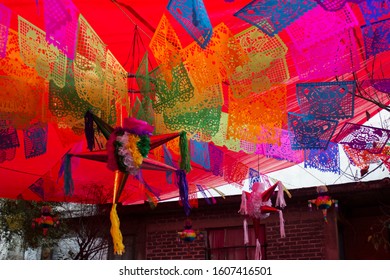 Colorful Star Pinata And Confetti