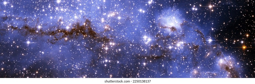 Colorful Starry Night Sky Outer Space background . Space scene with planets, stars and galaxies. Panorama. Horizontal view for a glass panels , Elements of this Image Furnished by NASA - Powered by Shutterstock