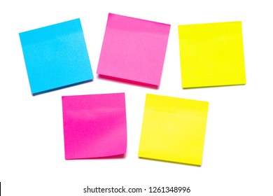 Colorful Sticky Notes Isolated On White Background