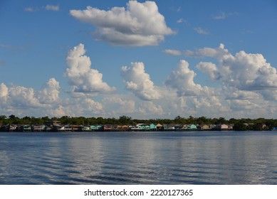 The Colorful Stilt Village Of Buena Vista, Beni Department, Bolivia, Seen From The Town Of Costa Marques, Rondonia State, Brazil, Just Across The Guaporé - Itenez River