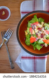 Colorful Strawberry Vinaigrette Salad In A Bowl