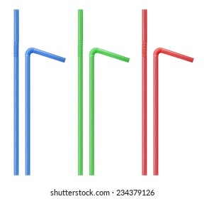 Colorful Straws Isolated On White