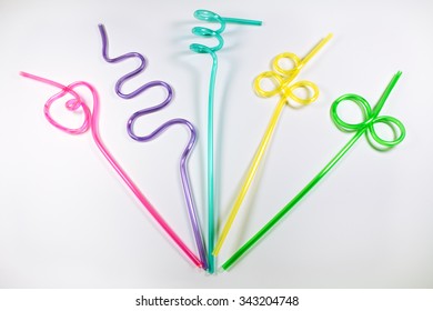 Colorful Straws Isolated in White Background. - Shutterstock ID 343204748