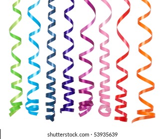 Colorful Streamers Isolated On White