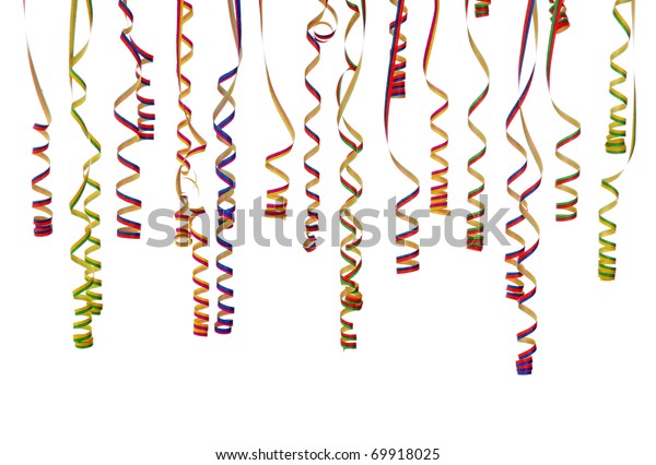 Colorful Streamers Isolated On White Background Stock Photo (Edit Now