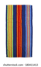 Colorful Striped Beach Towel On White 