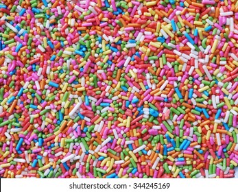 Colorful Sugar Sprinkles As Background