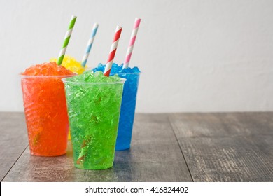 Colorful summer slushies