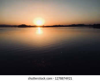 Colorful  Sunrise At Fatah Sagar Lake In Udaipur