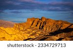 colorful sunrise in zabriskie point, death valley national park, california, usa; colorful mountains on the desert	