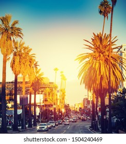 Colorful Sunset In Hollywood. Los Angeles, California