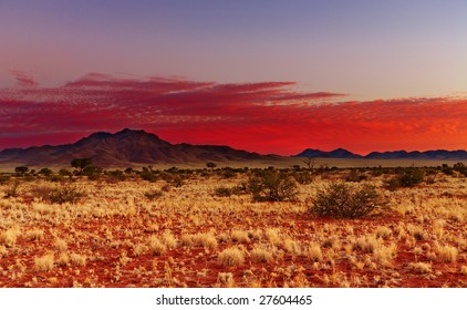 kalahari desert sunset