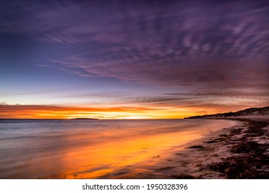 Colorful sunset on the beach at jurien bay
