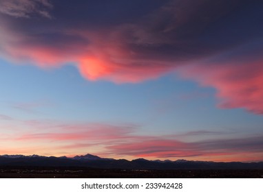  Colorful Sunset Over The Front Range As Seen From Broomfield, Colorado         