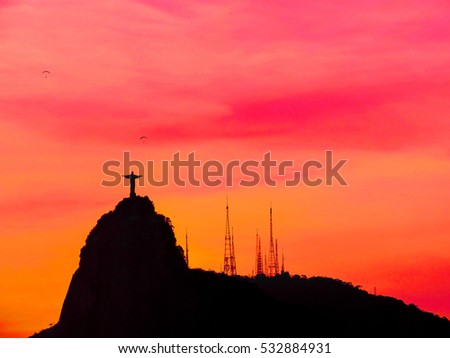 Colorful sunset in Rio