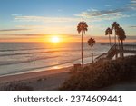 Colorful sunset in San Clemente, California